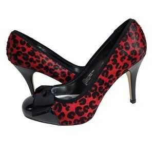 WHBM Naomi Red Leopard Heels